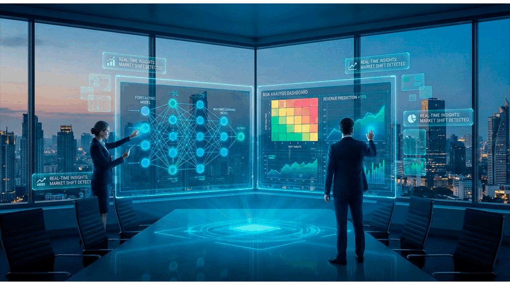 Análisis predictivo y toma de decisiones basada en inteligencia artificial y machine learning.